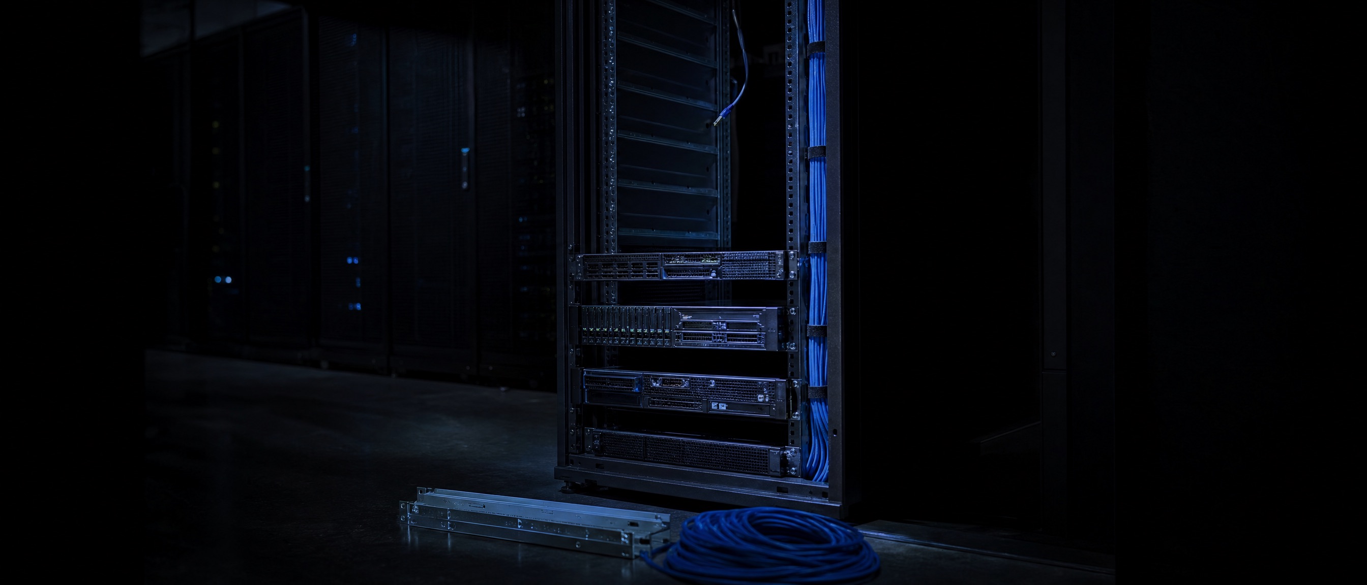 Technician installing server hardware at NCATS