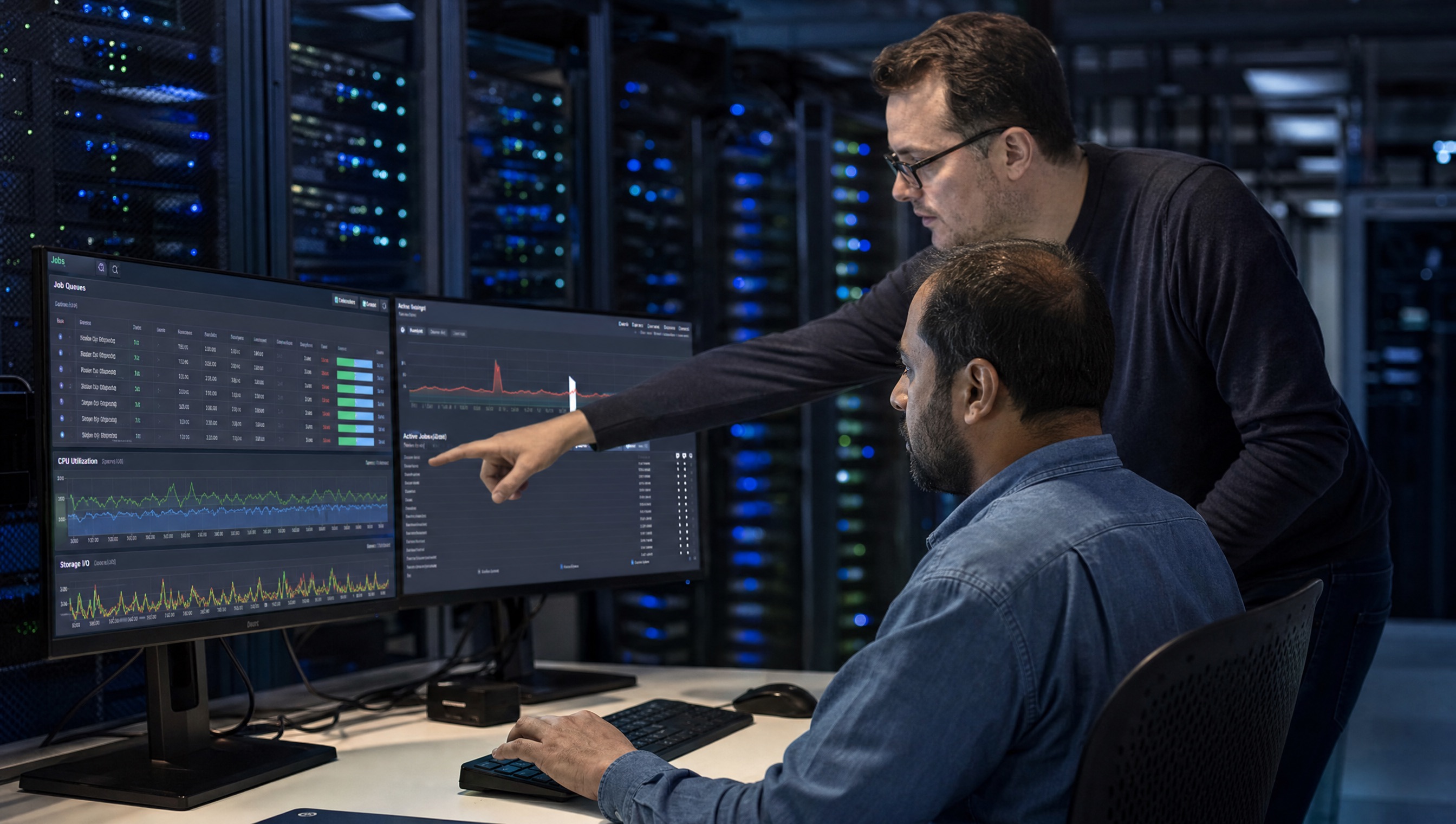 SpinUp team in the data center